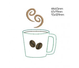 Stickdatei - Kaffeetasse Bohnen